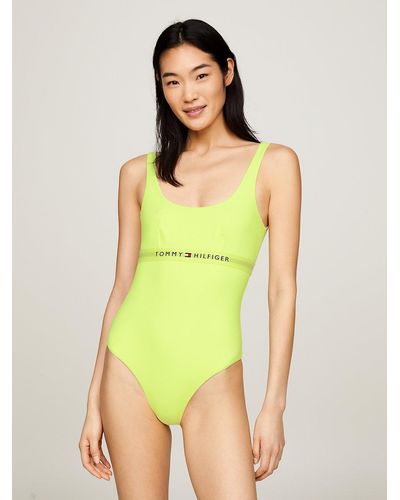 Tommy Hilfiger Original Square Neck One-piece Swimsuit - Green