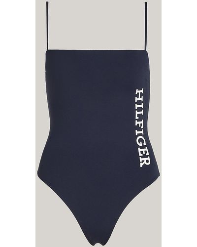 Tommy Hilfiger Hilfiger Monotype One-piece Swimsuit - Blue