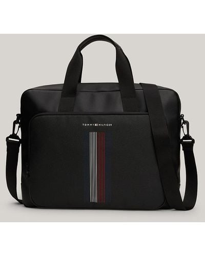 Tommy Hilfiger Contrast Pocket Laptop Bag - Black
