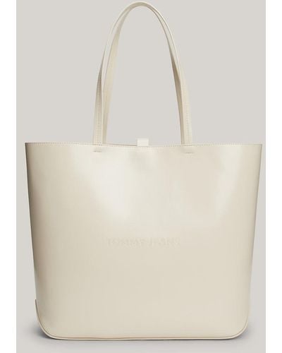 Tommy Hilfiger Essential Tonal Logo Tote - Natural