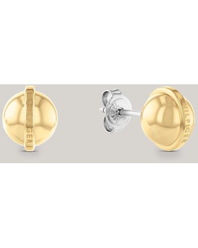 Tommy Hilfiger Metallic Orb Gold-plated Stainless Steel Stud Earrings