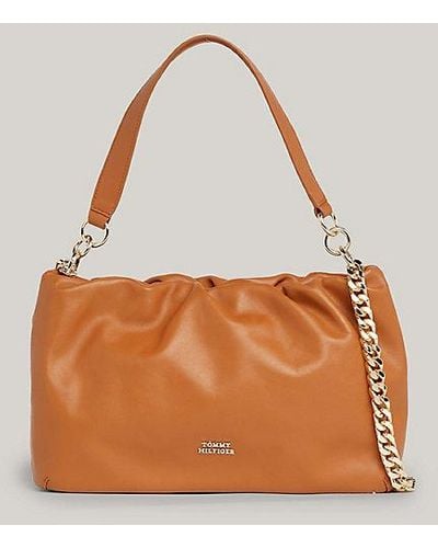 Tommy Hilfiger Bolso de hombro Luxe Leather pequeño - Naranja