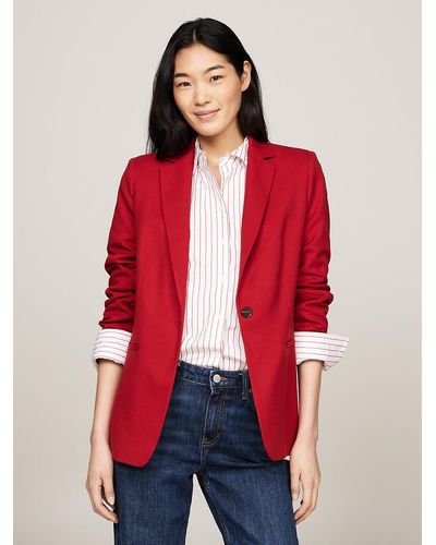 Tommy Hilfiger Single Breasted One-button Blazer - Red