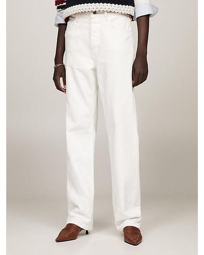 Tommy Hilfiger Relaxed Straight Jeans mit mittelhohem Bund - Weiß