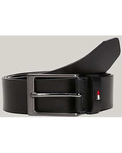Tommy Hilfiger Cinturón Layton de piel con logo esmaltado - Neutro