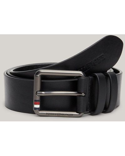 Tommy Hilfiger Casual Embossed Leather Belt - Black