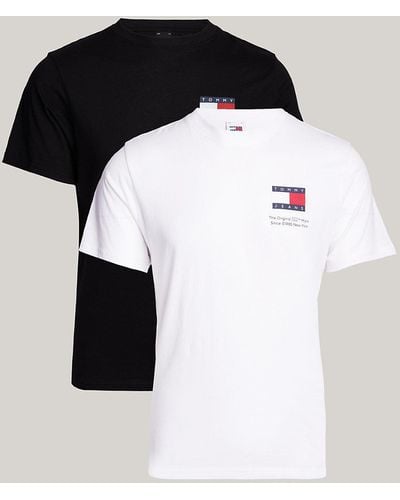 Tommy Hilfiger Lot de 2 T-shirts ajustés Tommy Flag - Blanc