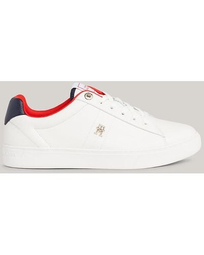Tommy Hilfiger Elevated Leather Court Trainers - White