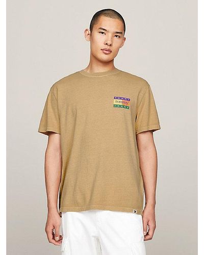 Tommy Hilfiger T-Shirt TJM REG SUMMER FLAG TEE EXT Mehrfarbiger Rückenprint - Natur