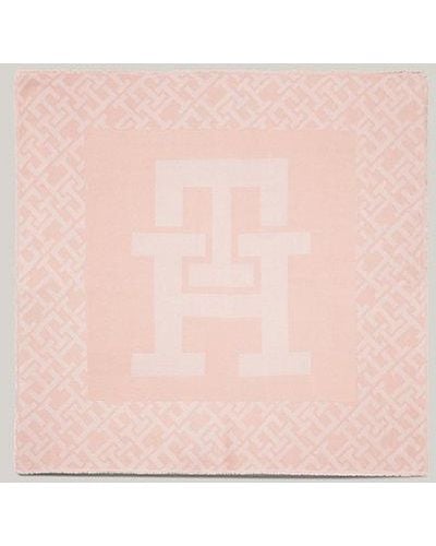 Tommy Hilfiger Essential Chic Grote Sjaal Met Th-monogram - Roze
