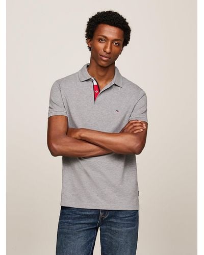 Tommy Hilfiger Tipped Placket Flag Embroidery Polo - Natural