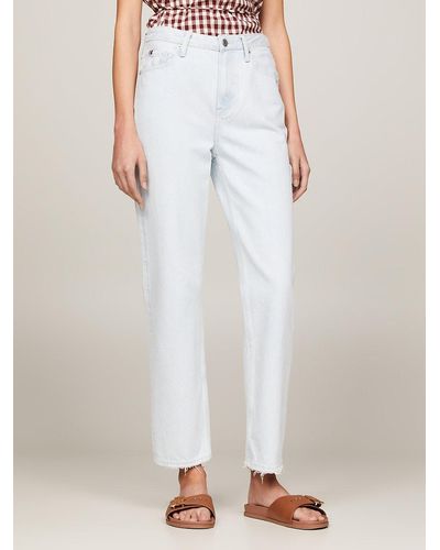 Tommy Hilfiger Jean droit Classics taille haute - Blanc