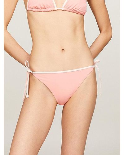Tommy Hilfiger Essential Bikinihose mit Bindebändern - Natur