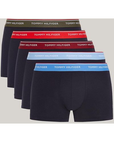 Tommy Hilfiger 5-pack Premium Essential Logo Waistband Trunks - Blue