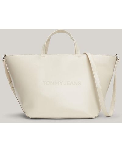 Tommy Hilfiger Essential Embossed Logo Small Tote - Natural