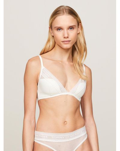 Tommy Hilfiger Essential Mesh Lightly Lined Triangle Bra - Natural