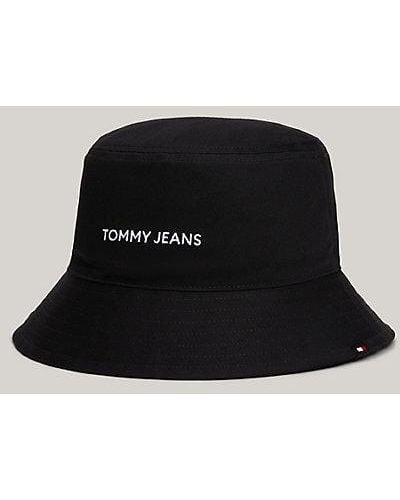 Tommy Hilfiger Vissershoed Met Ton-sur-ton Logo - Zwart