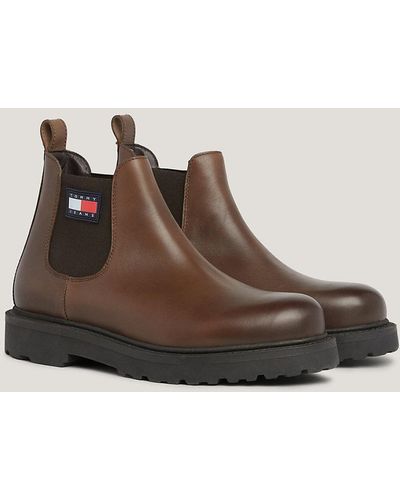 Tommy Hilfiger Leather Pull-on Ankle Boots - Brown