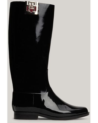 Tommy Hilfiger Th Monogram Knee-high Rain Boots - Black