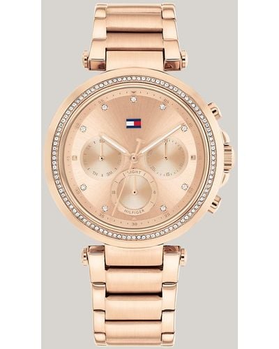 Tommy Hilfiger Ionic Rose Gold-plated Crystal-embellished Watch - Natural