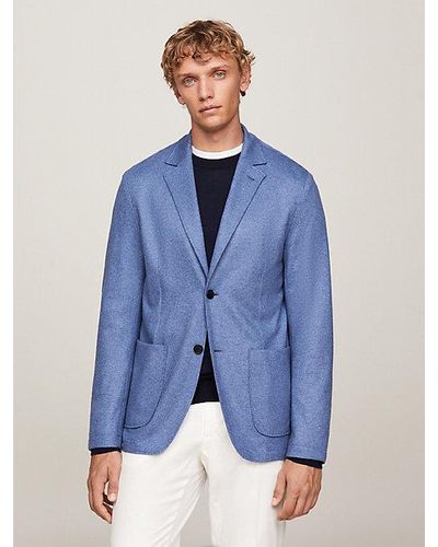 Tommy Hilfiger Slim Fit Blazer Met Th-monogram - Blauw