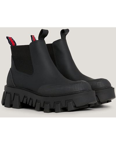 Tommy Hilfiger Chunky Cleat Rubber Rain Boots - Black