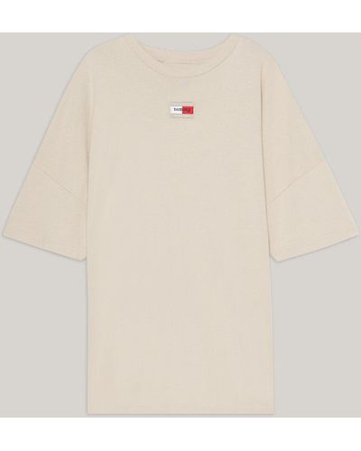 Tommy Hilfiger Essential Dual Gender Oversized T-shirt - Natural