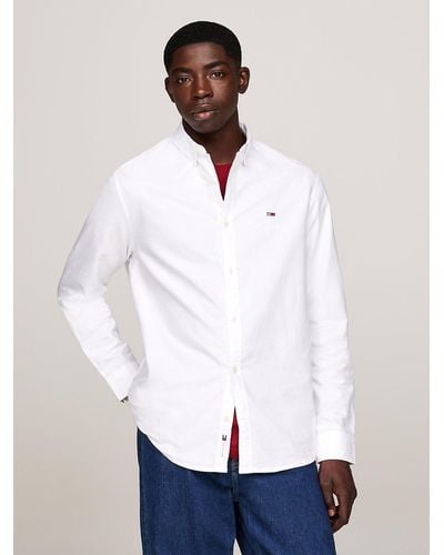 Tommy Hilfiger Essential Logo Regular Fit Oxford Shirt - White
