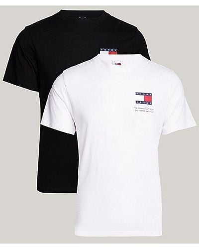 Tommy Hilfiger Pack de 2 camisetas con logo de Tommy - Negro