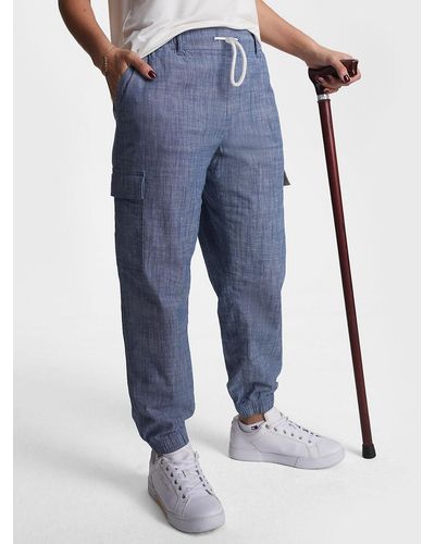 Tommy Hilfiger Jogging chino cargo Adaptive en chambray - Bleu