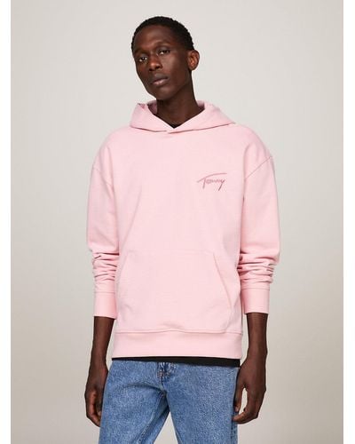 Tommy Hilfiger Signature Logo Relaxed Hoody in Grey for Men Lyst UK