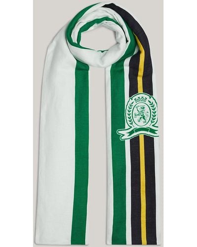 Tommy Hilfiger Crest Stripe Linen Scarf - Green