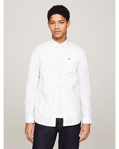 Tommy Hilfiger Herren Hemd Slim Fit Original Stretch Shirt - Weiß