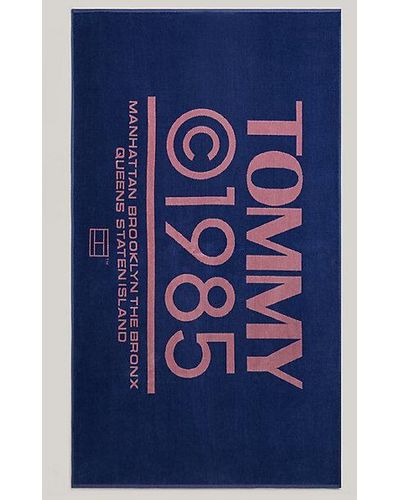 Tommy Hilfiger Badhanddoek Met Logo - Blauw