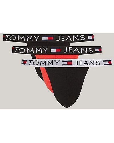 Tommy Hilfiger Set Van 3 Essential Jockstraps Met Logoband - Rood