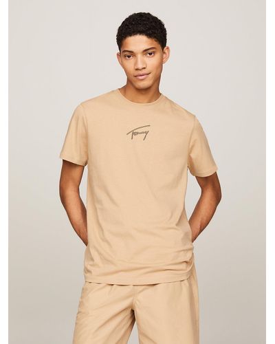 Tommy Hilfiger T-shirt oversize à logo signature brodé - Neutre