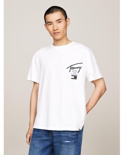 Tommy Hilfiger T-shirt à col ras-du-cou et logo au dos - Blanc