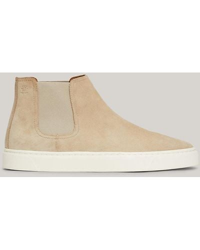 Tommy Hilfiger Suede Casual Chelsea Boots - Natural