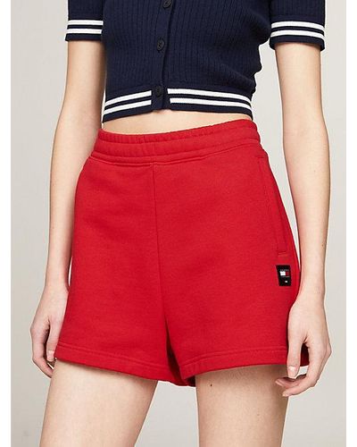 Tommy Hilfiger Relaxed Fit Mom Fit Sweat-Shorts - Rot