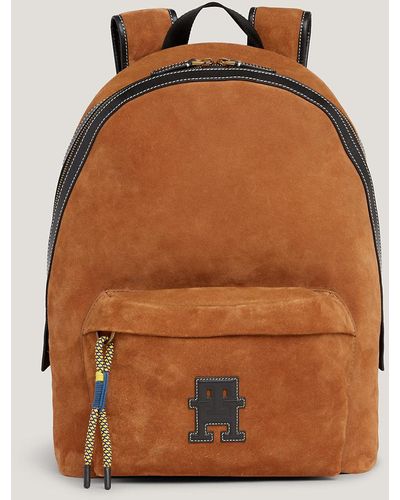 Tommy Hilfiger Th Monogram Suede Dome Backpack - Brown
