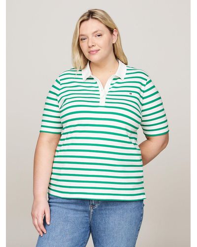 Tommy Hilfiger Curve 1985 Collection Stripe Slim Polo - Green