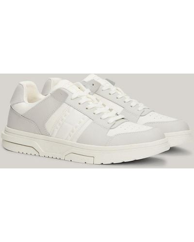 Tommy Hilfiger The Brooklyn Leather Contrast Panel Trainers - Natural
