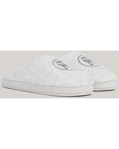 Tommy Hilfiger Th Monogram Stamp Felt Slippers - Natural