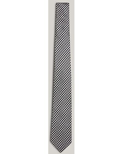 Tommy Hilfiger Gewebte Krawatte aus reiner Seide mit Karos - Weiß