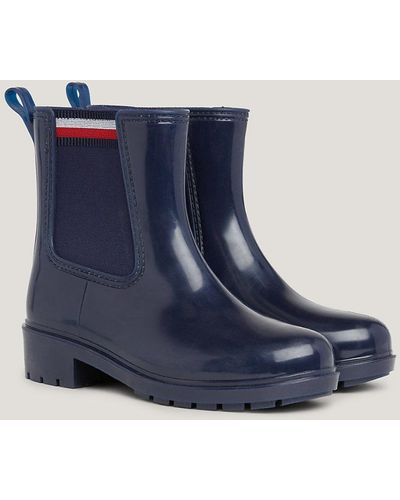 Tommy Hilfiger Signature Elastic Cleat Rain Boots - Blue