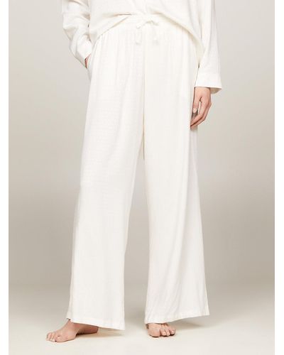 Tommy Hilfiger Bas de pyjama en jacquard à logo ton sur ton - Blanc