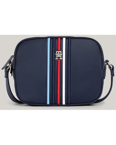 Tommy Hilfiger Petit sac bandoulière à rayures multicolores - Bleu