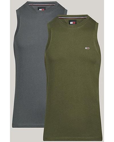 Tommy Hilfiger Pack de 2 camisetas sin mangas de corte slim - Verde