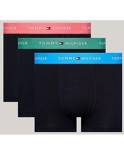 Tommy Hilfiger Hombre Pack de 3 Bóxers Trunks Ropa Interior - Azul