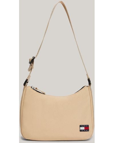 Tommy Hilfiger Essential Repeat Logo Strap Shoulder Bag - Natural